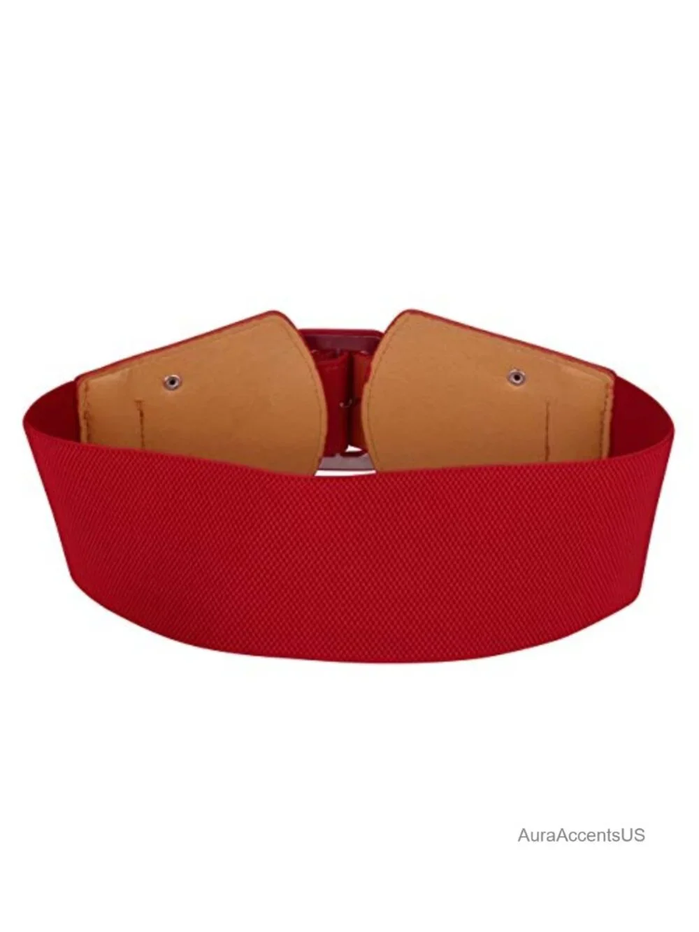 Vintage Wide Elastic Waist Belt with Chunky Buckle for Jeans Dresses